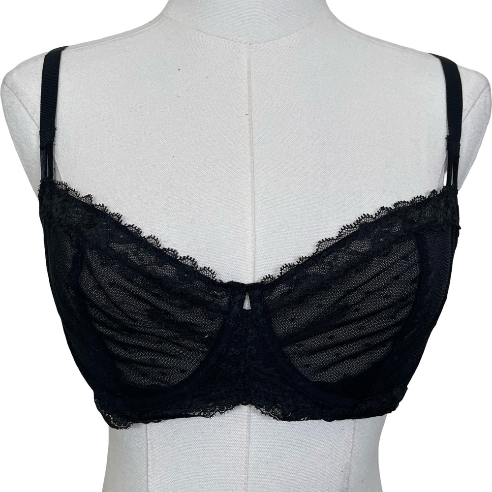 Victoria's Secret Dream Angels Push Up Without Padding Bra 34D Black Swiss Dot